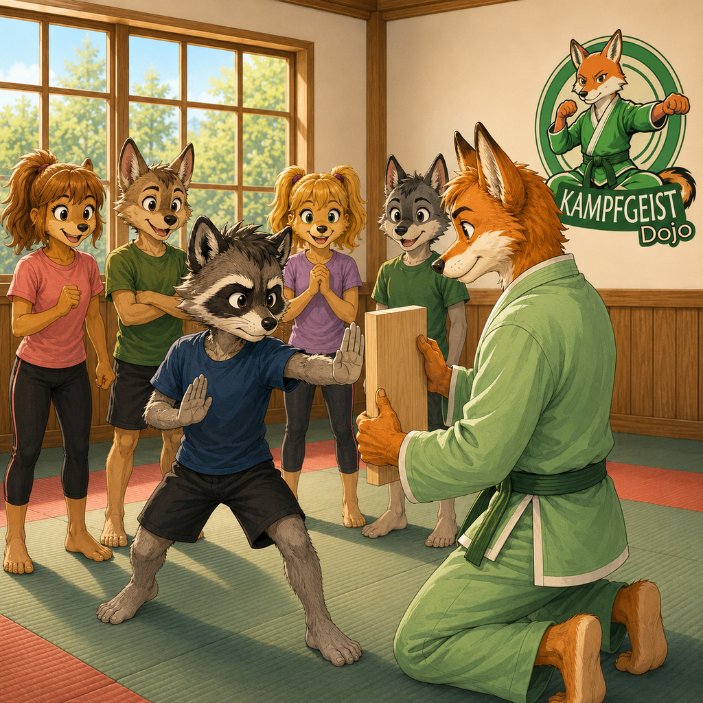Chris im Kampfgeist Dojo vor seinem Bruchtest.